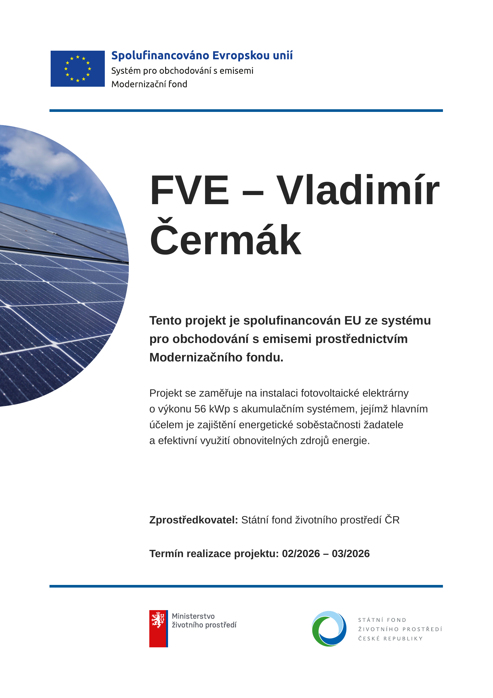 Plakát projektu FVE – Vladimír Čermák